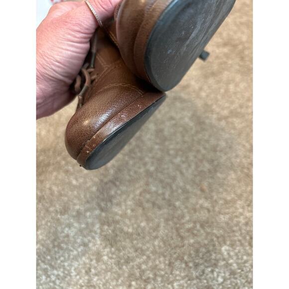 Nine West Leather brown Booties Heels Shoes Lace up Victorian Style Bro SZ 7M - Picture 2 of 8